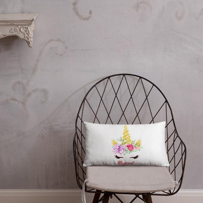 Coussin licorne magical blanc 50x30