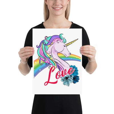 Poster affiche licorne love 30x40