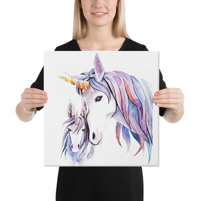 Tableau licorne mère et fille 41x41