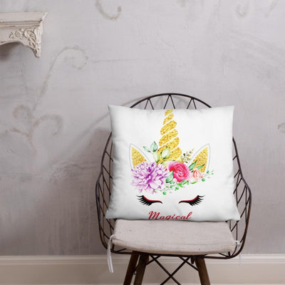 Coussin licorne magical blanc 55x55
