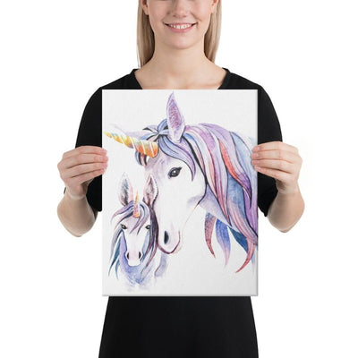 Tableau licorne mère et fille 30x41
