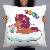 Coussin licorne cool curly 55x55