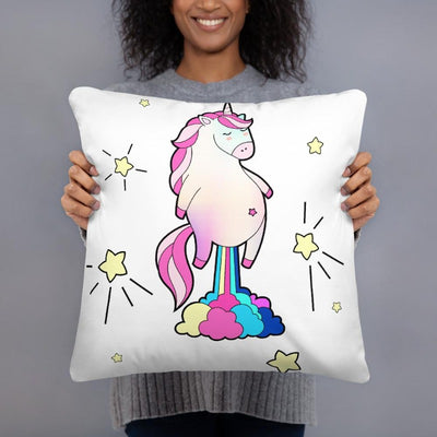 Coussin licorne qui pète des paillettes 45x45