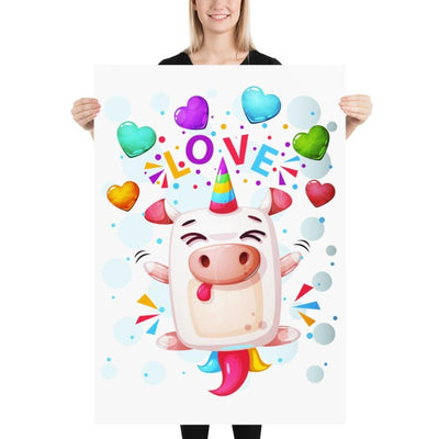 Poster licorne crazy love 70x100