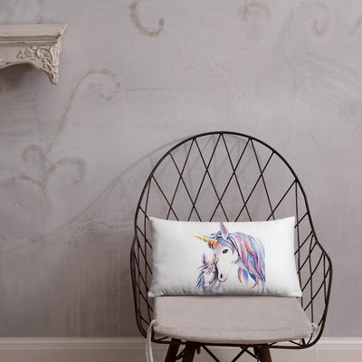 Coussin Licorne <br>Mère & Fille Blanc