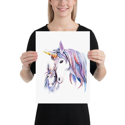 Poster Licorne Mère Fille 30x40