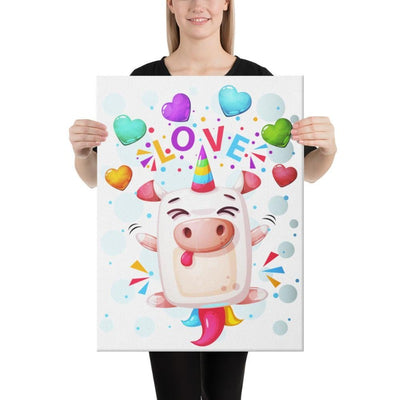 Tableau licorne crazy love 46x61