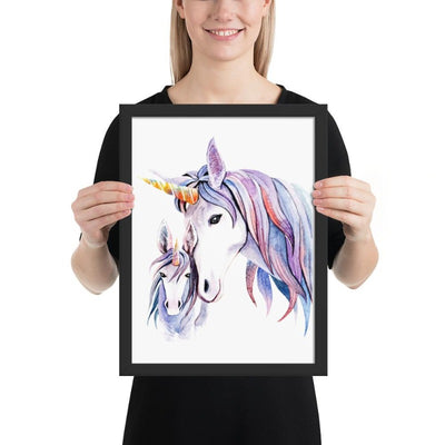 Cadre Licorne Mère Fille 30x40