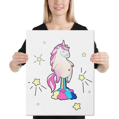 Tableau licorne qui pète des paillettes 41x51