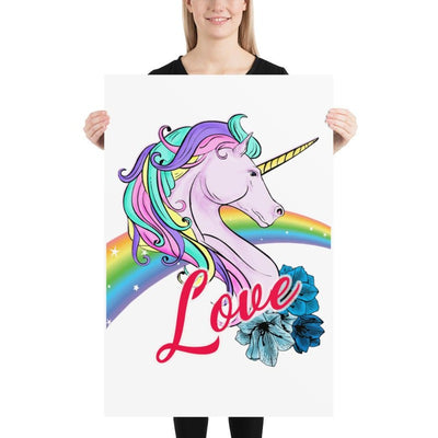 Poster affiche licorne love 61x91