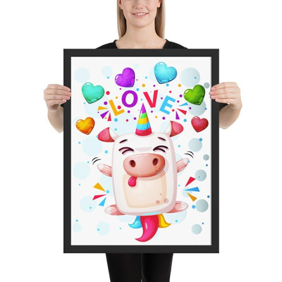 cadre licorne crazy love 45x61