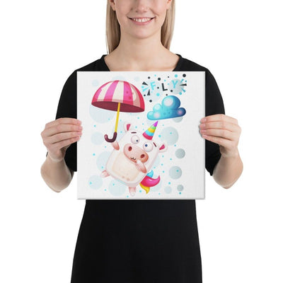 Tableau licorne crazy fly 30x30