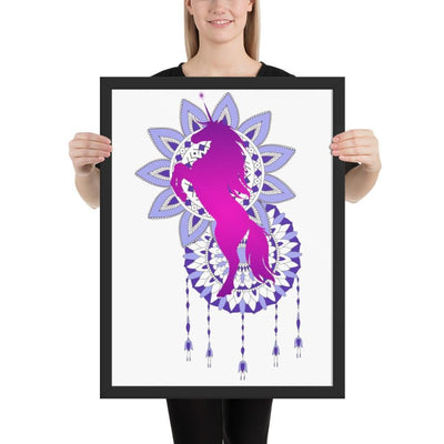 Cadre licorne mandala 46x61