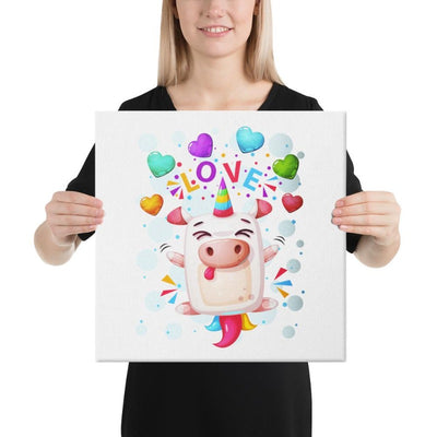 Tableau licorne crazy love 41x41