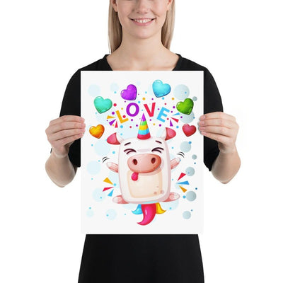 Poster licorne crazy love 30x40
