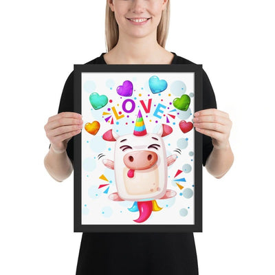cadre licorne crazy love 30x40