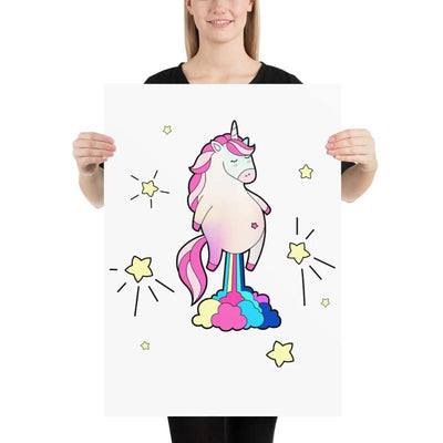 Poster licorne qui pète des paillettes 50x70