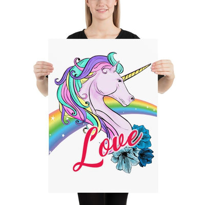 Poster affiche licorne love 50x70