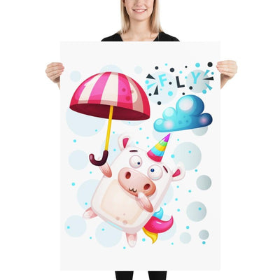 Poster licorne crazy fly 70x100