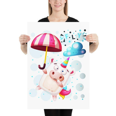 Poster licorne crazy fly 50x70