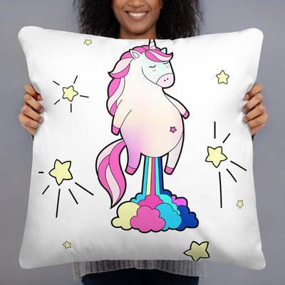 Coussin licorne qui pète des paillettes 55x55