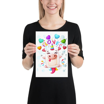Poster licorne crazy love 21x30