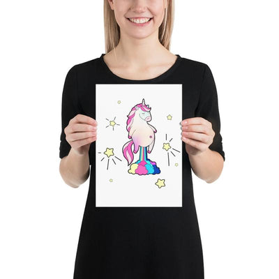 Poster licorne qui pète des paillettes 21x30