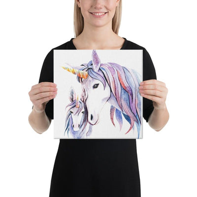 Tableau licorne mère et fille 30x30