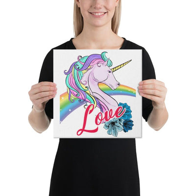 Tableau licorne love 30x30