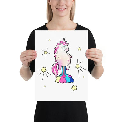 Poster licorne qui pète des paillettes 30x40