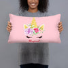 Coussin licorne magical rose 50x30