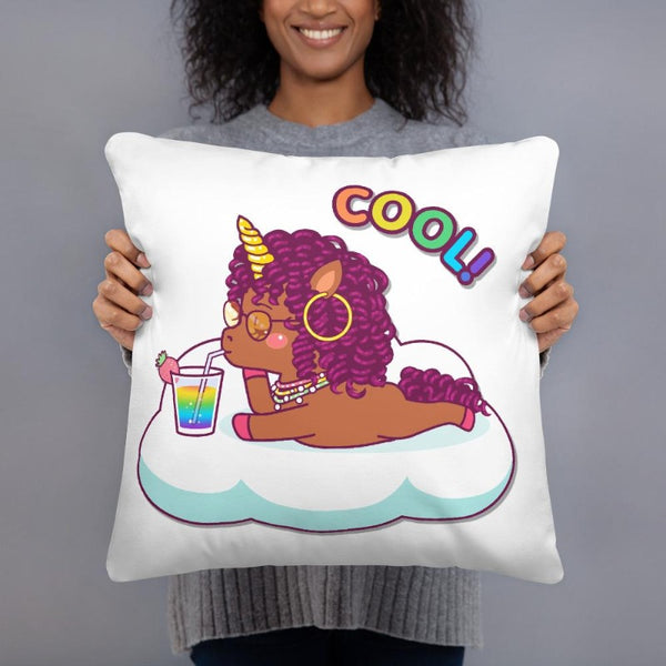 Coussin licorne cool curly 45x45